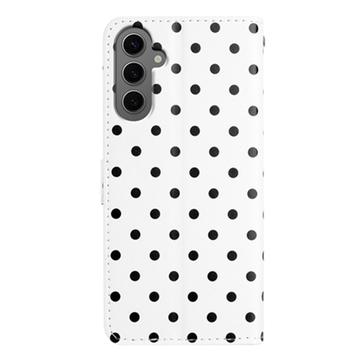 Samsung Galaxy S25+ Pung Etui med Prikket Mønster - Hvid