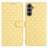 Samsung Galaxy S25+ Pung Etui med Prikket Mønster - Gul