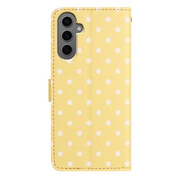 Samsung Galaxy S25+ Pung Etui med Prikket Mønster - Gul