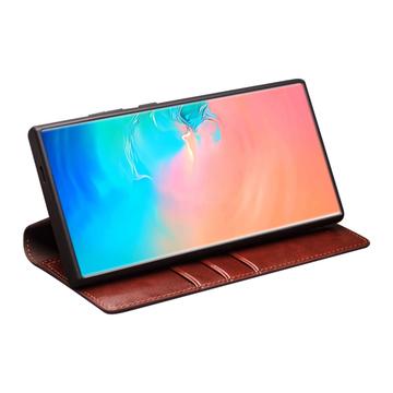 Samsung Galaxy S25+ Qialino Classic Læderpung - Mørkebrun