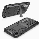 Samsung Galaxy S25+ R-Just Premium cover med kickstand og skærmbeskytter i hærdet glas - Sort