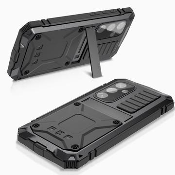 Samsung Galaxy S25+ R-Just Premium cover med kickstand og skærmbeskytter i hærdet glas - Sort