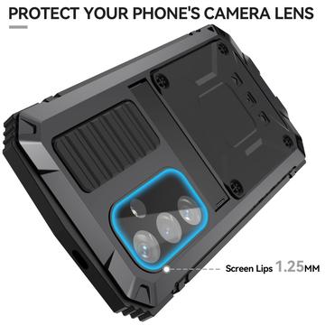 Samsung Galaxy S25+ R-Just Premium cover med kickstand og skærmbeskytter i hærdet glas - Sort