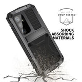 Samsung Galaxy S25+ R-Just Premium cover med kickstand og skærmbeskytter i hærdet glas - Sort