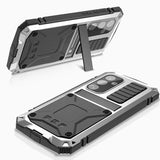 Samsung Galaxy S25+ R-Just Premium cover med kickstand og skærmbeskytter i hærdet glas - Sølv