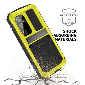 Samsung Galaxy S25+ R-Just Premium cover med kickstand og skærmbeskytter i hærdet glas - Gul