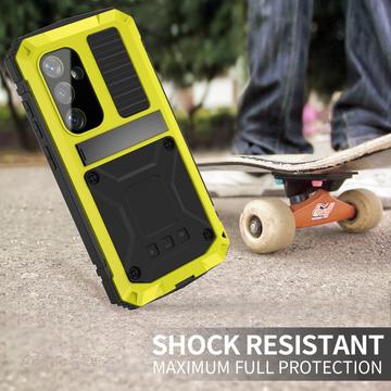 Samsung Galaxy S25+ R-Just Premium cover med kickstand og skærmbeskytter i hærdet glas - Gul