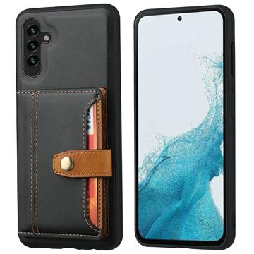 Samsung Galaxy S25+ Retro Style Cover med Pung - Sort
