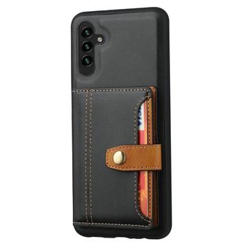Samsung Galaxy S25+ Retro Style Cover med Pung - Sort