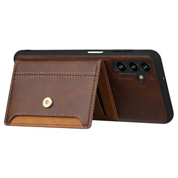 Samsung Galaxy S25+ Retro Style Cover med Pung - Brun