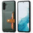 Samsung Galaxy S25+ Retro Style Cover med Pung - Grøn