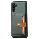 Samsung Galaxy S25+ Retro Style Cover med Pung - Grøn