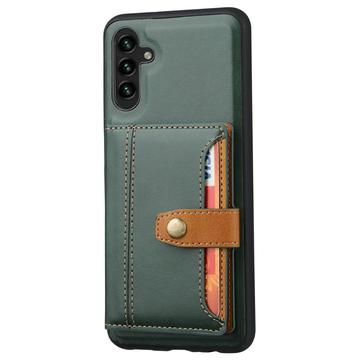 Samsung Galaxy S25+ Retro Style Cover med Pung - Grøn