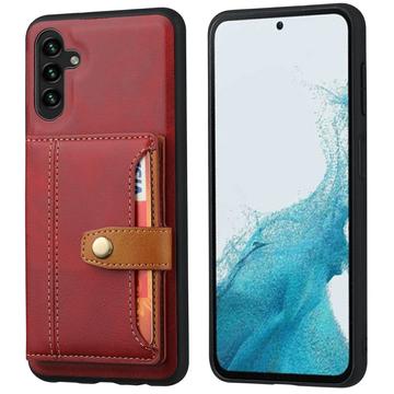 Samsung Galaxy S25+ Retro Style Cover med Pung - Rød
