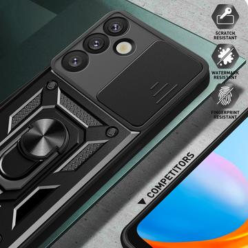 Samsung Galaxy S25+ Roterende Ring Hybrid Cover med Kameraskjold - Blå
