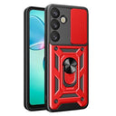 Samsung Galaxy S25+ Roterende Ring Hybrid Cover med Kameraskjold - Rød