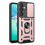 Samsung Galaxy S25+ Roterende Ring Hybrid Cover med Kameraskjold - Rødguld
