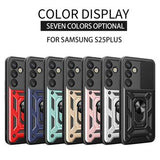 Samsung Galaxy S25+ Roterende Ring Hybrid Cover med Kameraskjold - Rødguld