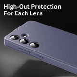 Samsung Galaxy S25+ Smart Clear View Flip etui med kortplads - grå-lilla