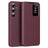 Samsung Galaxy S25+ Smart Clear View Flip etui med kortplads - Vinrød