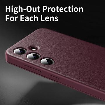 Samsung Galaxy S25+ Smart Clear View Flip etui med kortplads - Vinrød