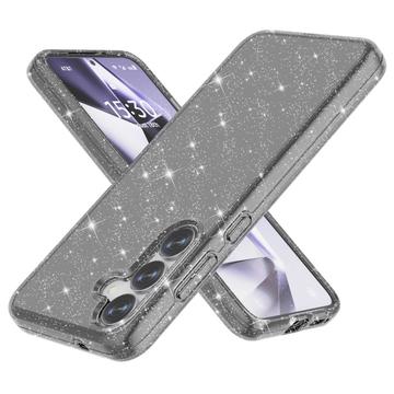 Samsung Galaxy S25+ Stylish Glitter Series Hybrid Cover - Sort