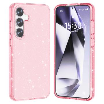Samsung Galaxy S25+ Stylish Glitter Series Hybrid Cover - Pink