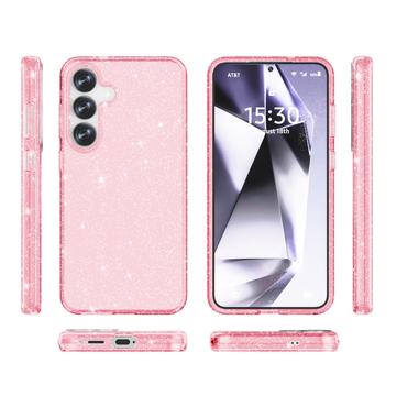 Samsung Galaxy S25+ Stylish Glitter Series Hybrid Cover - Pink