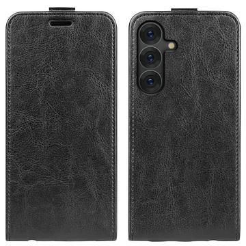 Samsung Galaxy S25+ Vertikal Flip Taske med Kortholder - Sort