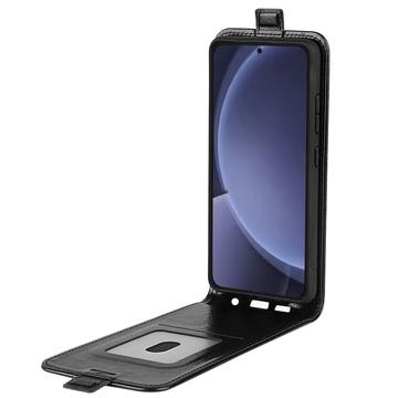 Samsung Galaxy S25+ Vertikal Flip Taske med Kortholder - Sort