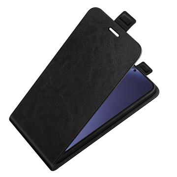 Samsung Galaxy S25+ Vertikal Flip Taske med Kortholder - Sort