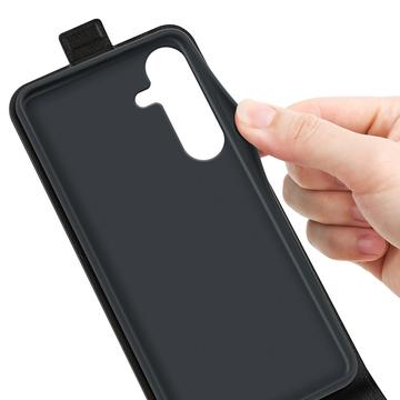 Samsung Galaxy S25+ Vertikal Flip Taske med Kortholder - Sort