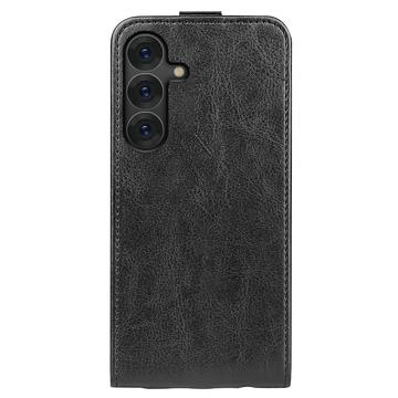 Samsung Galaxy S25+ Vertikal Flip Taske med Kortholder - Sort