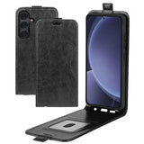 Samsung Galaxy S25+ Vertikal Flip Taske med Kortholder - Sort