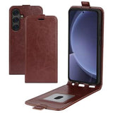 Samsung Galaxy S25+ Vertikal Flip Taske med Kortholder - Brun