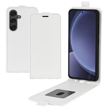 Samsung Galaxy S25+ Vertikal Flip Taske med Kortholder - Hvid