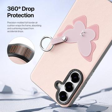 Samsung Galaxy S26 Dux Ducis Luvy cover med fingerring/håndrem - lyserød / sommerfugl
