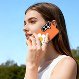 Samsung Galaxy S26 Dux Ducis Luvy cover med fingerring/håndrem - Orange / Marguerit