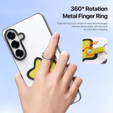 Samsung Galaxy S26 Dux Ducis Luvy cover med fingerring/håndrem - hvid / stjerne