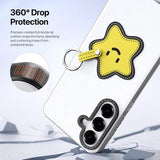 Samsung Galaxy S26 Dux Ducis Luvy cover med fingerring/håndrem - hvid / stjerne