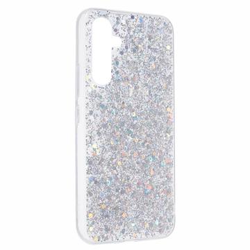 Samsung Galaxy S26 Glitter Flakes TPU Cover - Sølv