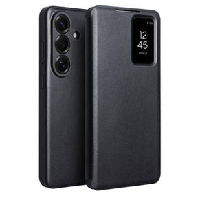 Samsung Galaxy S26 Qialino Smart View Flip Lædercover - Sort