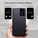 Samsung Galaxy S26 Qialino Smart View Flip Lædercover - Sort