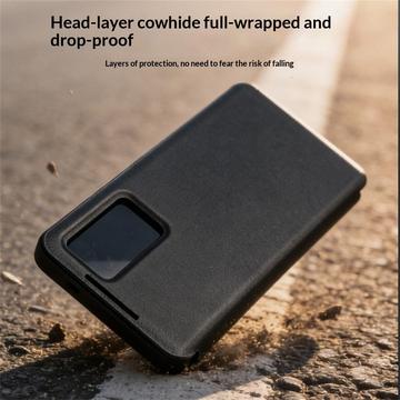 Samsung Galaxy S26 Qialino Smart View Flip Lædercover - Sort