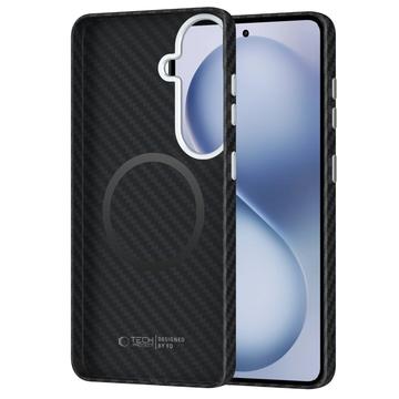 Samsung Galaxy S26 Tech-Protect Ion Carbon Plast Cover - MagSafe-kompatibel - Sort / sølv