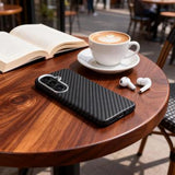 Samsung Galaxy S26 Tech-Protect Ion Carbon Plast Cover - MagSafe-kompatibel - Sort / sølv