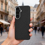 Samsung Galaxy S26 Tech-Protect Ion Carbon Plast Cover - MagSafe-kompatibel - Sort / sølv