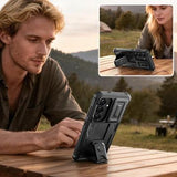 Samsung Galaxy S26 Tech-Protect Kevlar Cam+ 2-sæt cover - skærmbeskytter, kamerabeskytter, stativ - sort