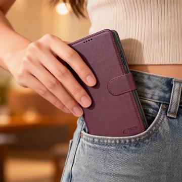 Samsung Galaxy S26 Tech-Protect Pung Cover med Magnet og Stativ - Morbær