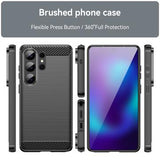 Samsung Galaxy S26 Ultra Børstet TPU Cover - Karbonfiber - Sort